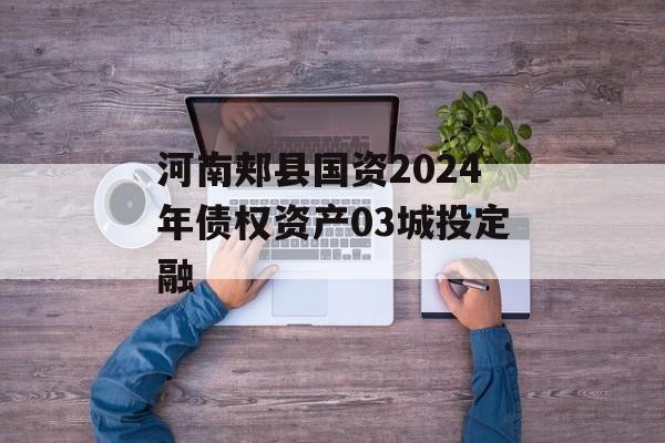 河南郏县国资2024年债权资产03城投定融