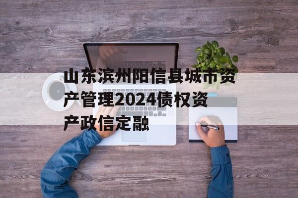 山东滨州阳信县城市资产管理2024债权资产政信定融